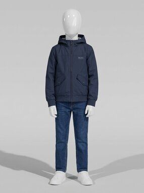 Boss by Hugo Boss Kids Boy's Blue Windbreaker Jacket Size 8